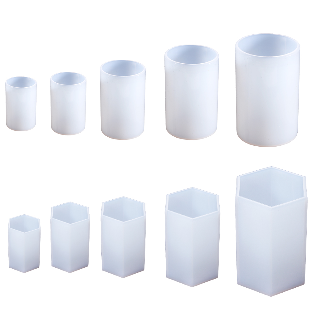 Candle Making Supplies - แม่พิมพ์ซิลิโคนกระบอกหกเหลี่ยมอีพ็อกซี่เรซินแม่พิมพ์สําหรับ DIY อีพ็อกซี่เรซิ่นเทียนหล่อแม่พิมพ์หัตถกรรมหน้าแรกตกแต่งตาราง