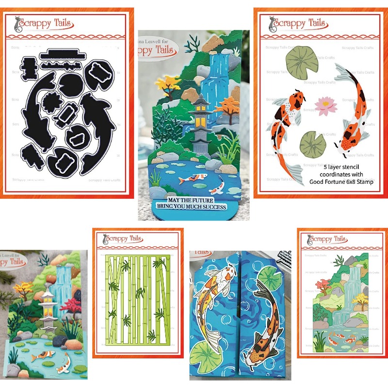 Candle Making Books - แม่พิมพ์ตัดโลหะรูปปลาคาร์ฟในบ่อไม้ไผ่ ลายแมลงปอ รุ่นใหม่ ปี 2026 สำหรับงาน