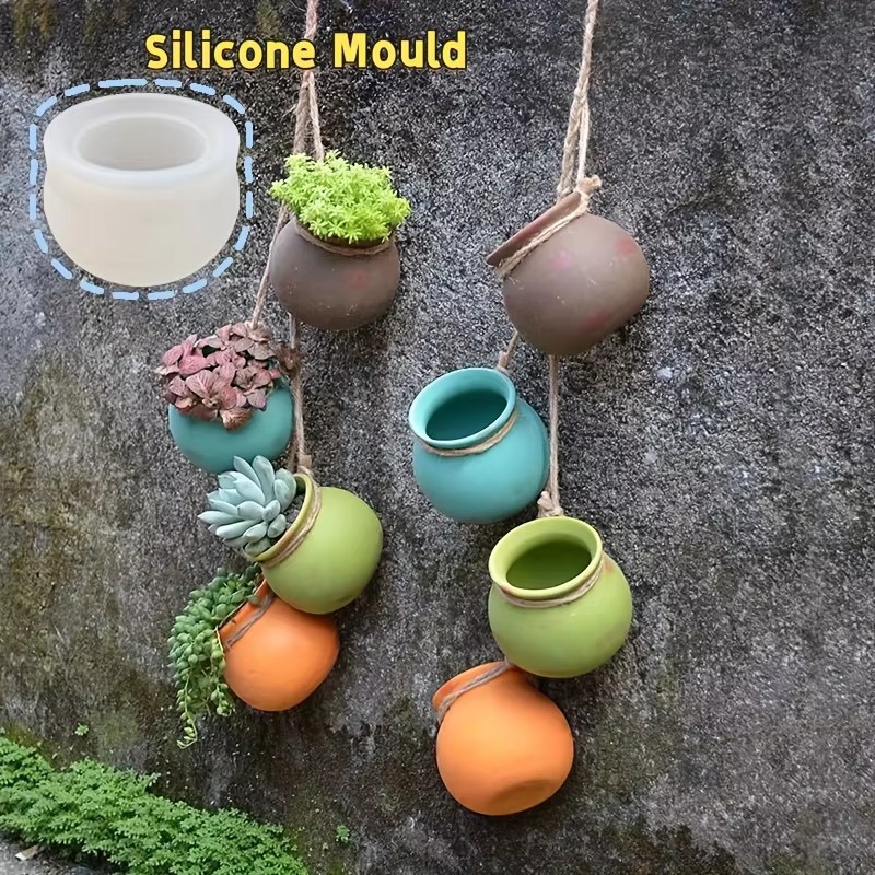 Candle Making Design - แม่พิมพ์กระถางดอกไม้ซิลิโคน, แม่พิมพ์เรซิน, แม่พิมพ์อีพ็อกซี่, แม่พิมพ์เทียนหอม, กระถางดอกไม้ขนาดเล็ก, กระถางดอกไม้แขวนผนัง,