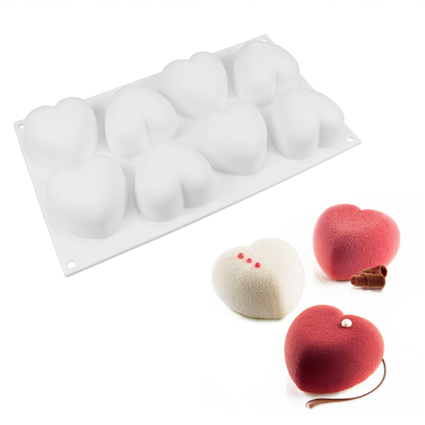 Candle Making Supplies - Love Heart ซิลิโคนสบู่แม่พิมพ์เทียนทําด้วยมือชุด DIY ช็อกโกแลตน้ําแข็งสบู่พลาสเตอร์เรซิ่นเค้กตกแต่งเบเกอรี่เครื่องมือ