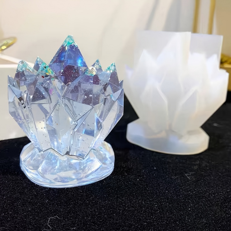 Candle Making Design - 1 pcCrystal Cluster ตกแต่งแม่พิมพ์ซิลิโคนเทียนลูกตุ้มเครื่องประดับซิลิโคนแม่พิมพ์แม่พิมพ์ซิลิโคน, เทียนแม่พิมพ์, แม่พิมพ์เรซิน,