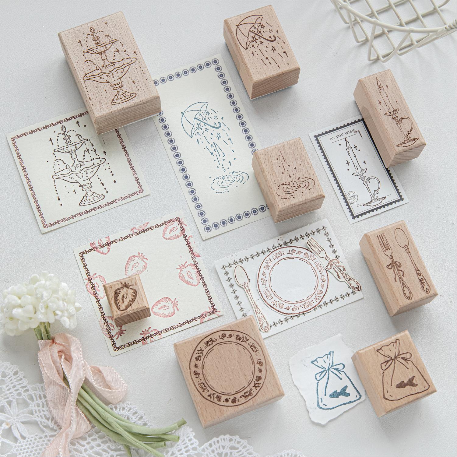 Candle Making Supplies - ชุดอุปกรณ์ตกแต่งโต๊ะอาหาร ชุดเทียนตกแต่งโต๊ะอาหาร ตราประทับไม้ DIY อุปกรณ์งานฝีมือ วัสดุสำหรับงาน
